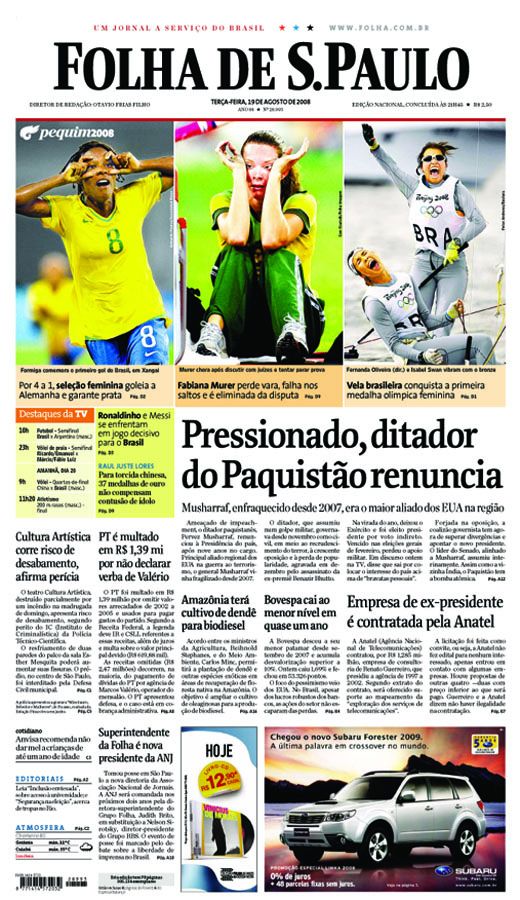 Capa Folha de S.Paulo - Edio Nacional