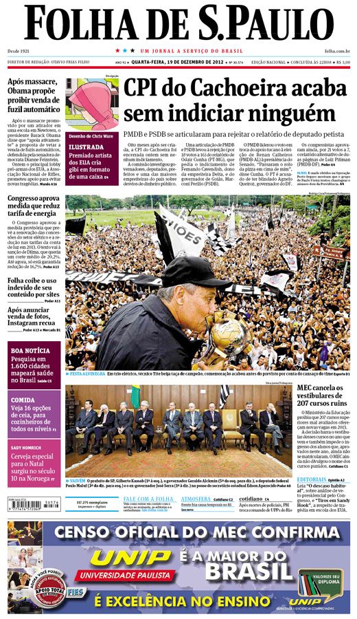 Capa Folha de S.Paulo - Edição Nacional