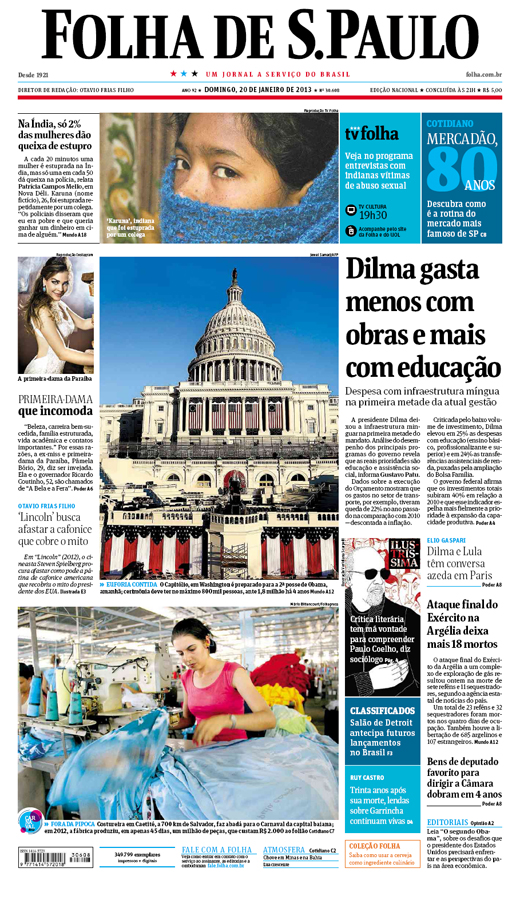 Capa Folha de S.Paulo - Edição Nacional