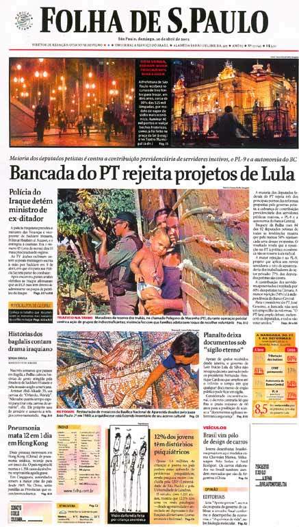 Capa Folha de S.Paulo - Edição São Paulo