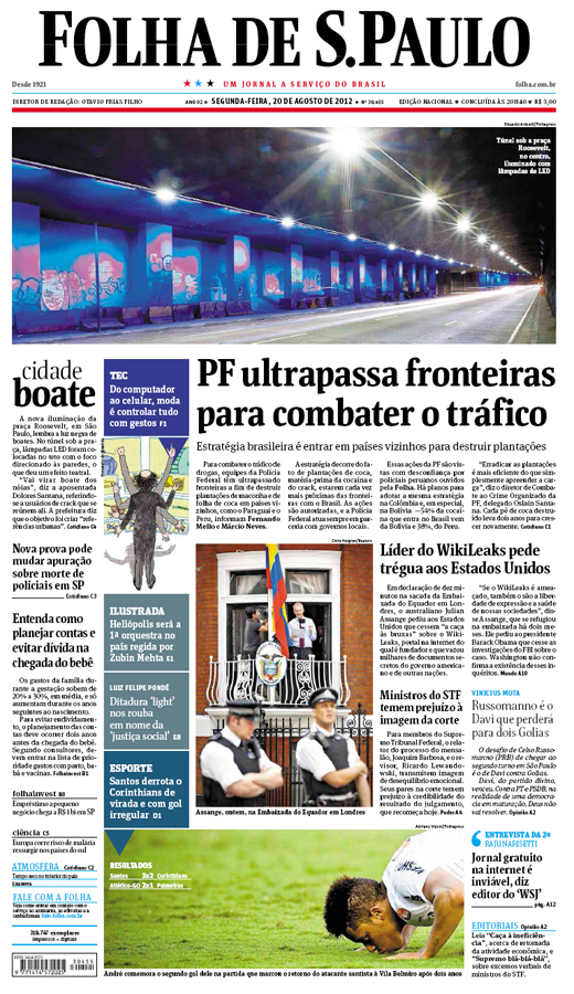 Capa Folha de S.Paulo - Edio Nacional