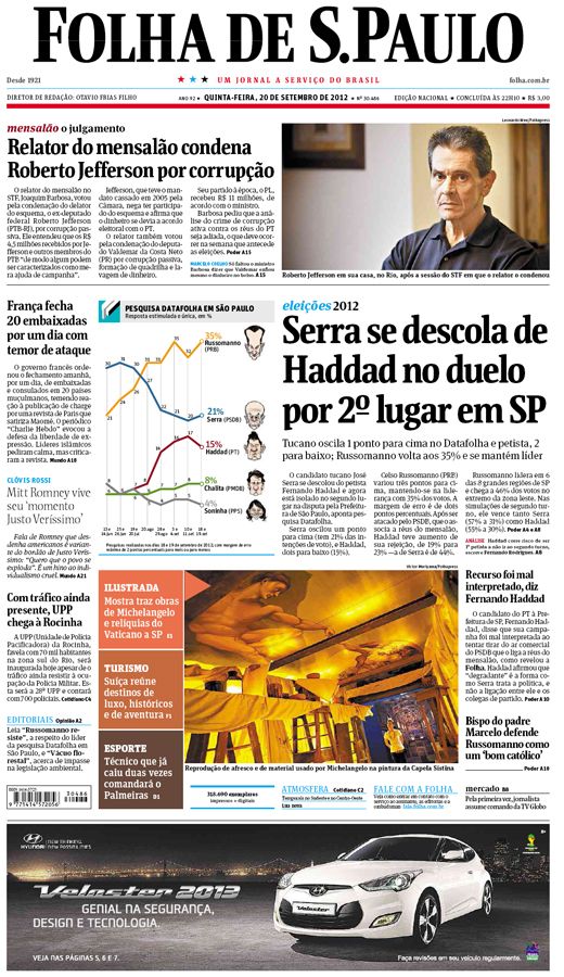 Capa Folha de S.Paulo - Edio Nacional