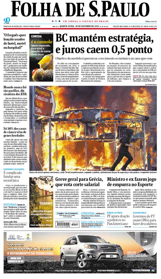 Capa Folha de S.Paulo - Edio Nacional