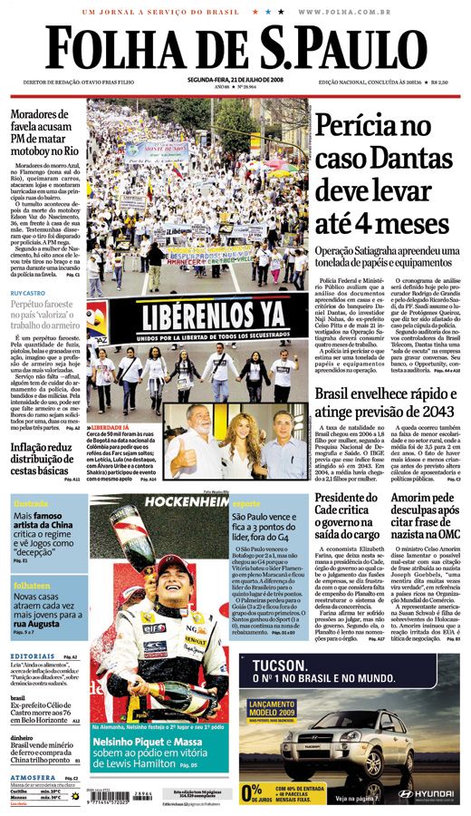 Capa Folha de S.Paulo - Edio Nacional