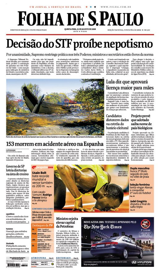 Capa Folha de S.Paulo - Edio Nacional