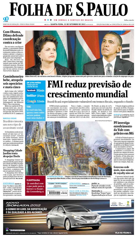 Capa Folha de S.Paulo - Edio Nacional