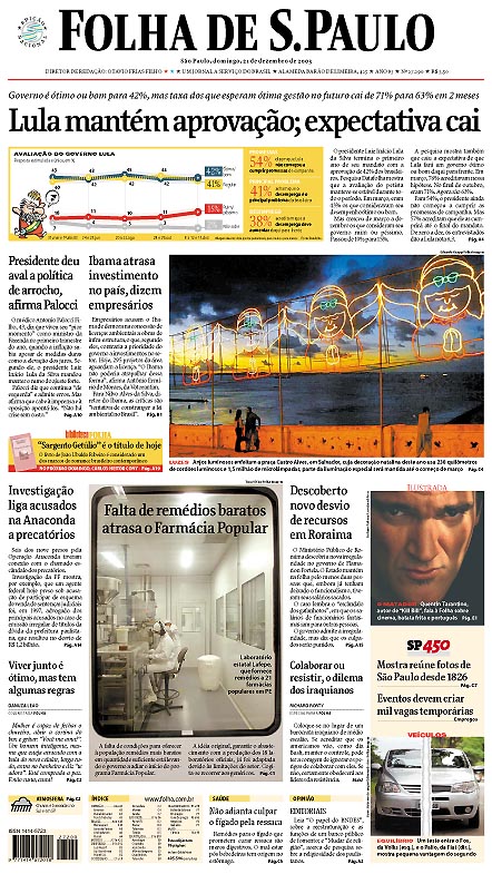 Capa Folha de S.Paulo - Edição São Paulo