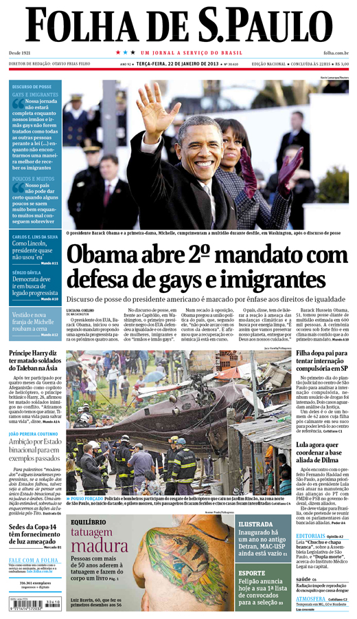 Capa Folha de S.Paulo - Edição Nacional