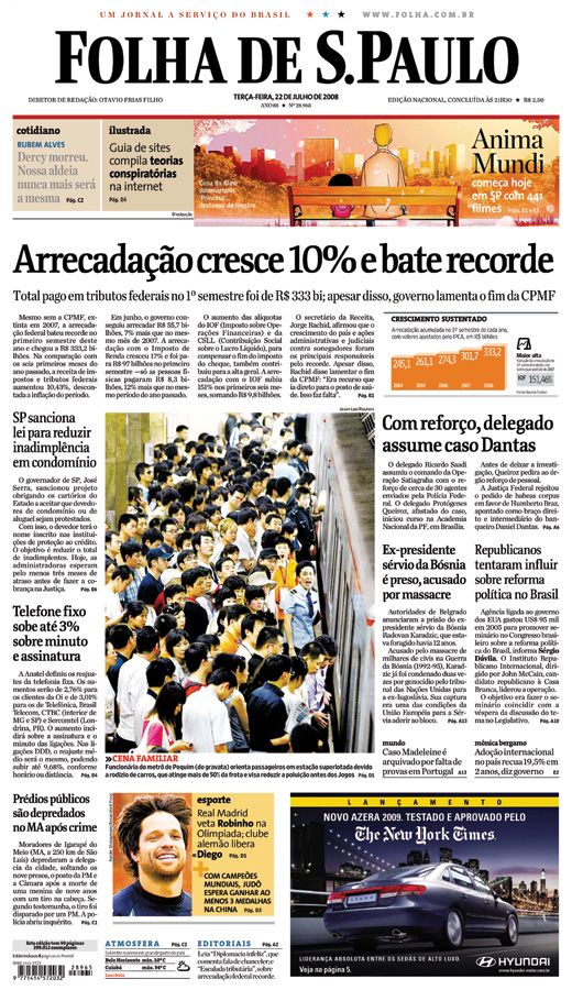 Capa Folha de S.Paulo - Edio Nacional