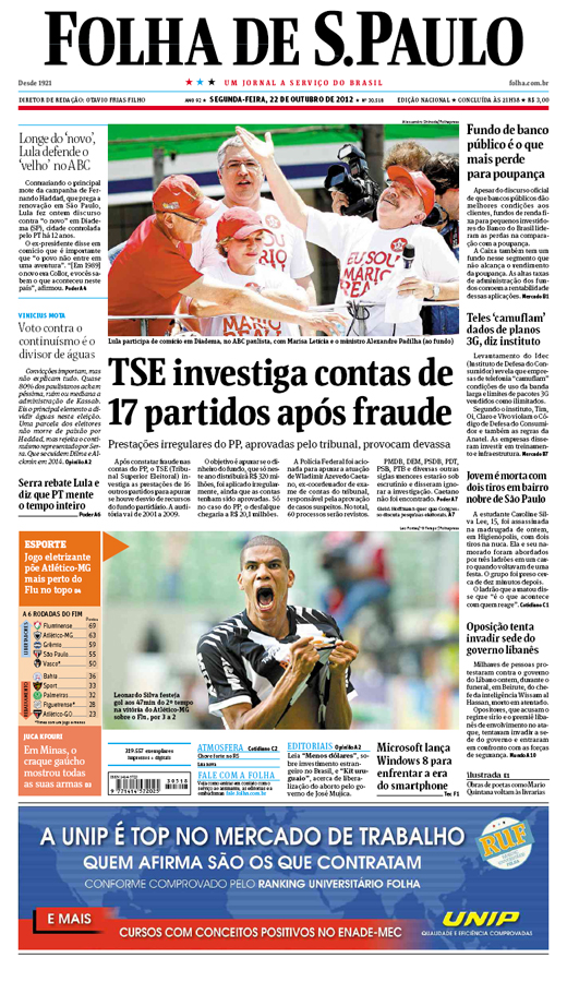 Capa Folha de S.Paulo - Edio Nacional