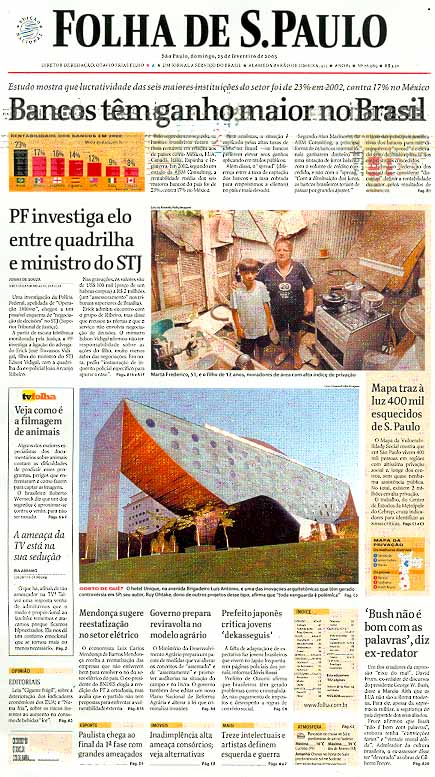 Capa Folha de S.Paulo - Edição São Paulo