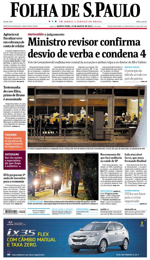 Capa Folha de S.Paulo - Edio Nacional