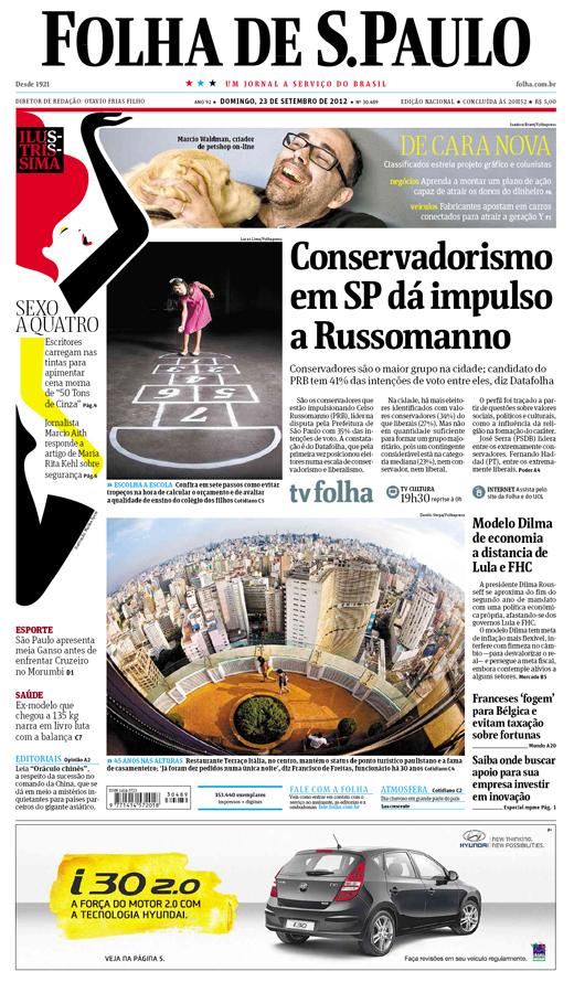 Capa Folha de S.Paulo - Edio Nacional