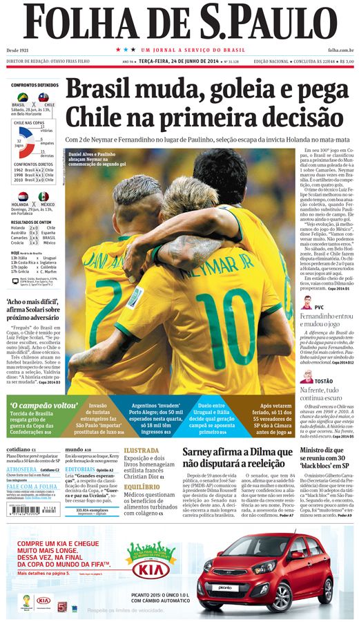 Capa Folha de S.Paulo - Edição Nacional