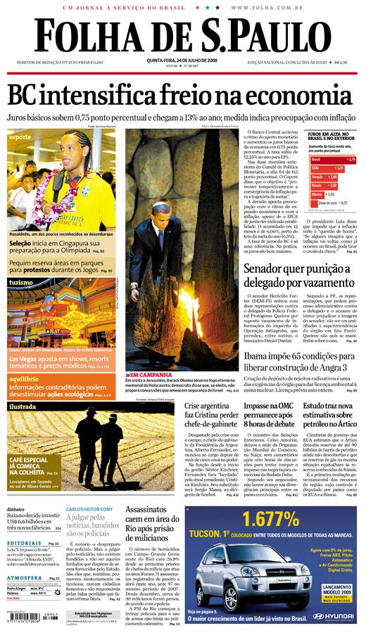 Capa Folha de S.Paulo - Edio Nacional