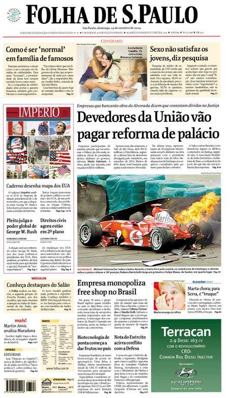 Capa Folha de S.Paulo - Edição São Paulo