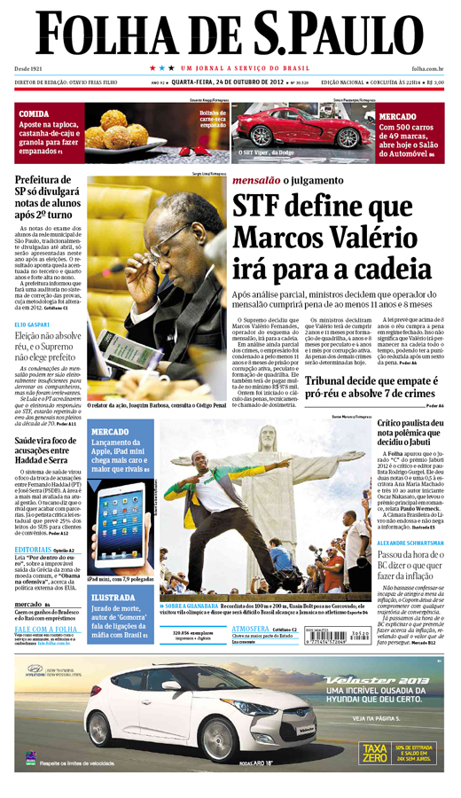 Capa Folha de S.Paulo - Edio Nacional