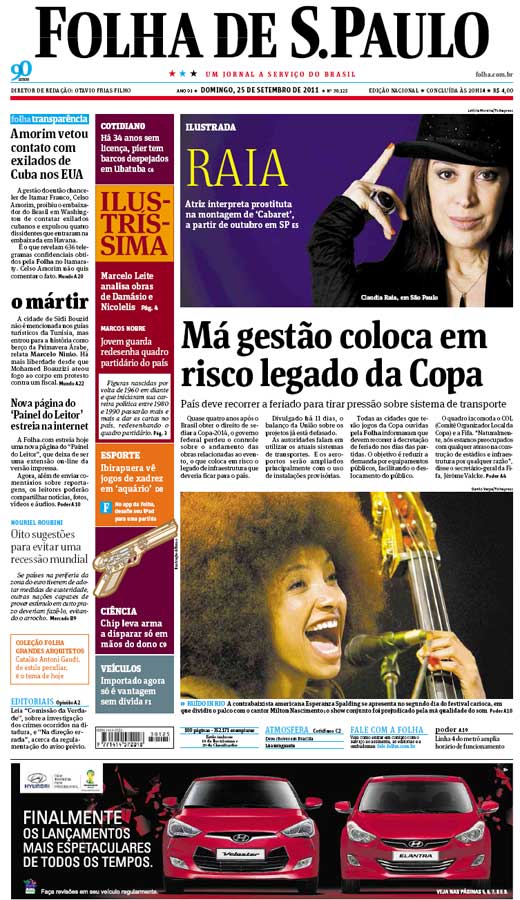 Capa Folha de S.Paulo - Edio Nacional