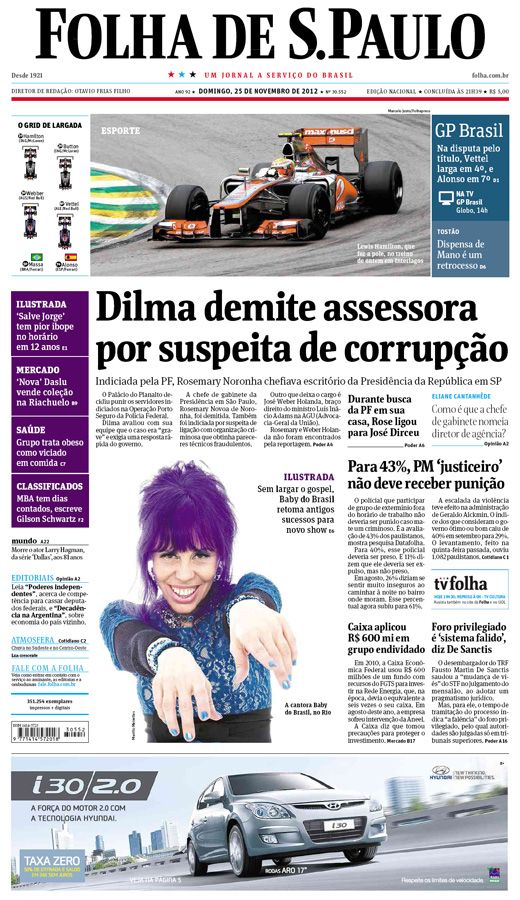 Capa Folha de S.Paulo - Edição Nacional