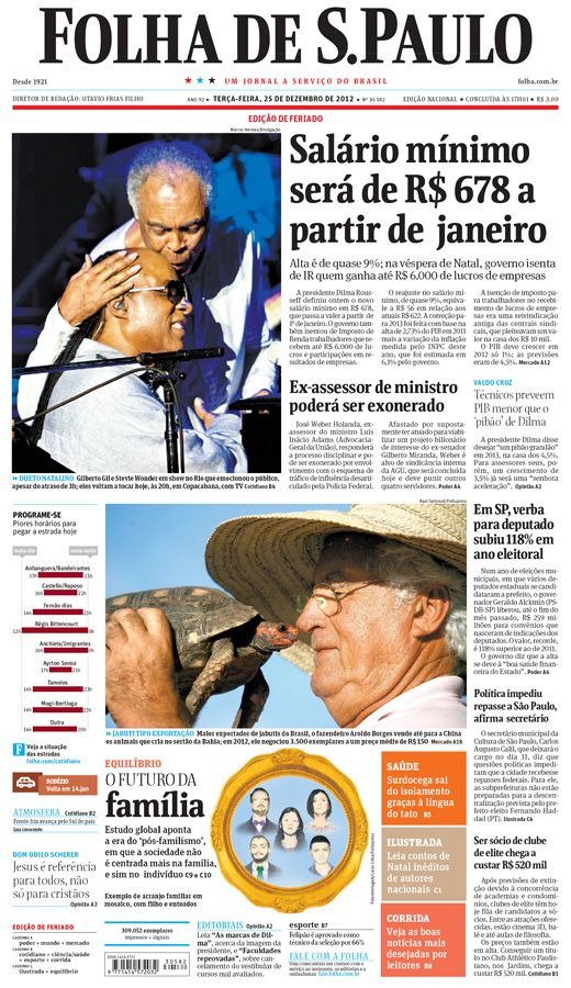 Capa Folha de S.Paulo - Edição Nacional