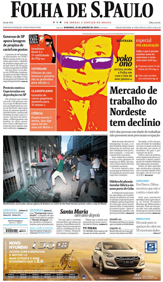 Capa Folha de S.Paulo - Edição Nacional