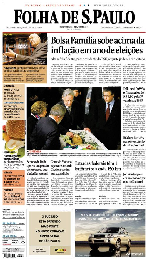 Capa Folha de S.Paulo - Edio Nacional