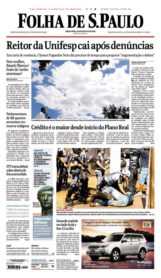 Capa Folha de S.Paulo - Edio Nacional