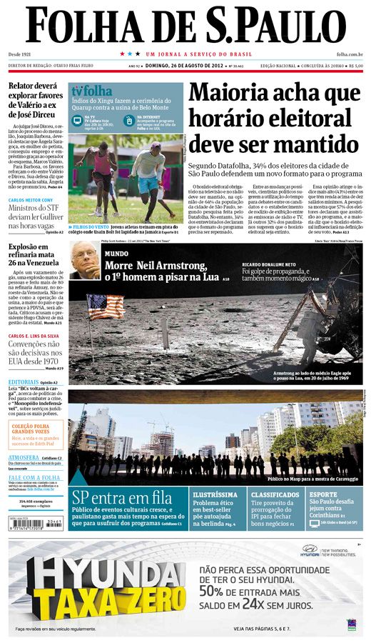 Capa Folha de S.Paulo - Edio Nacional