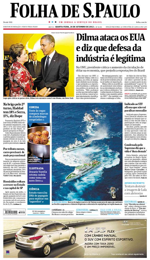 Capa Folha de S.Paulo - Edio Nacional