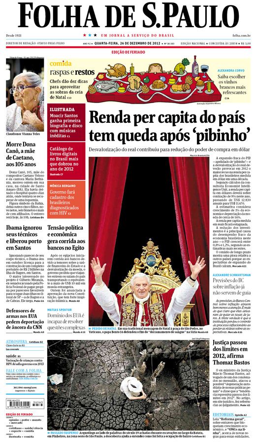 Capa Folha de S.Paulo - Edição Nacional