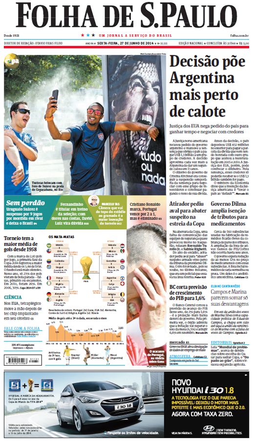 Capa Folha de S.Paulo - Edição Nacional