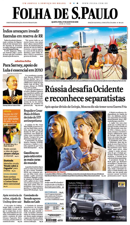 Capa Folha de S.Paulo - Edio Nacional