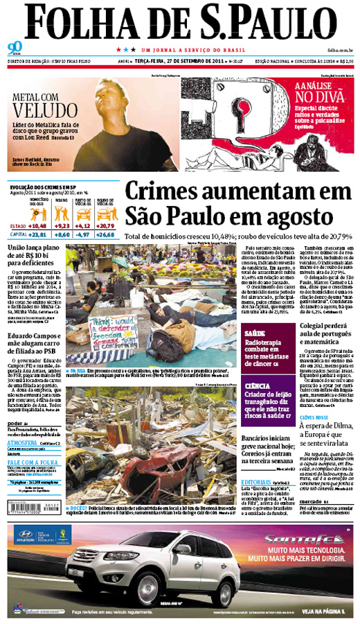 Capa Folha de S.Paulo - Edio Nacional