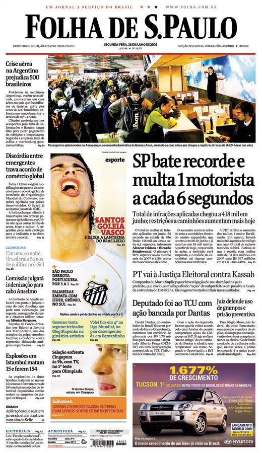 Capa Folha de S.Paulo - Edio Nacional