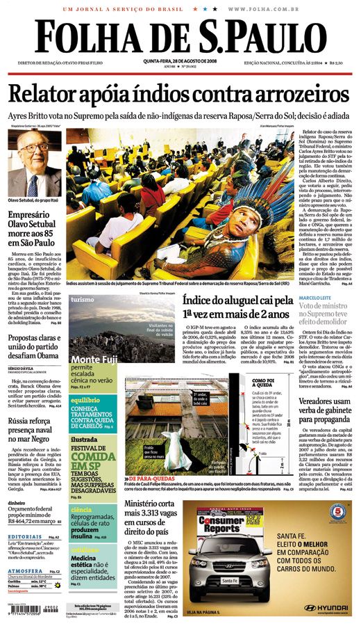 Capa Folha de S.Paulo - Edio Nacional