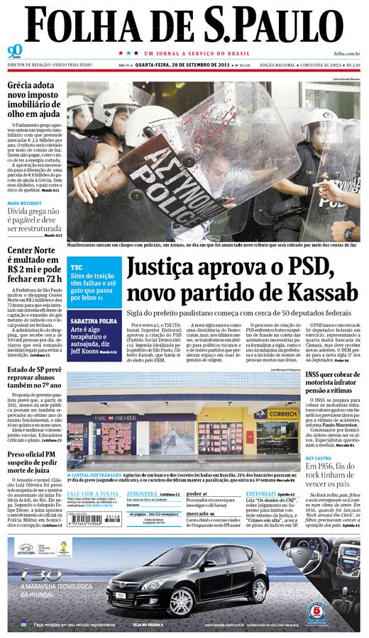 Capa Folha de S.Paulo - Edio Nacional