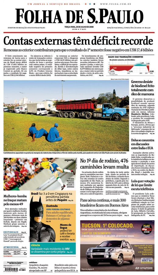 Capa Folha de S.Paulo - Edio Nacional