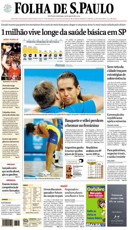 Capa Folha de S.Paulo - Edição São Paulo