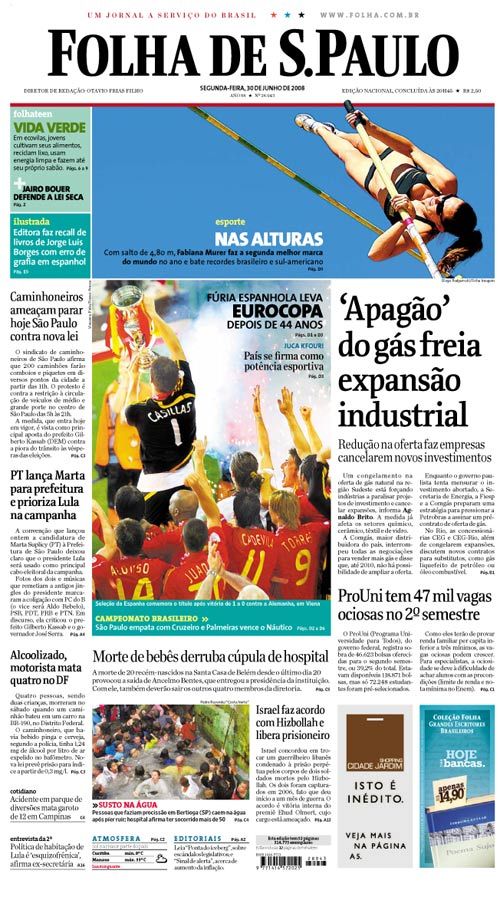 Capa Folha de S.Paulo - Edio Nacional