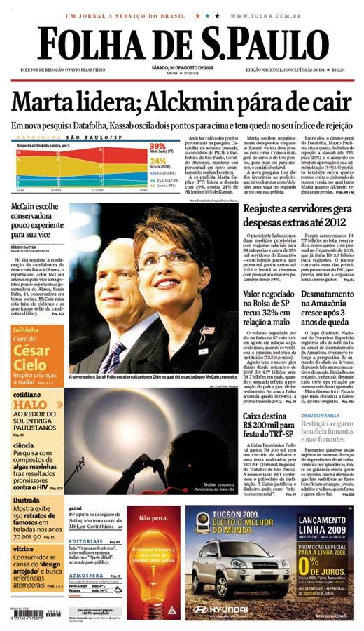 Capa Folha de S.Paulo - Edio Nacional