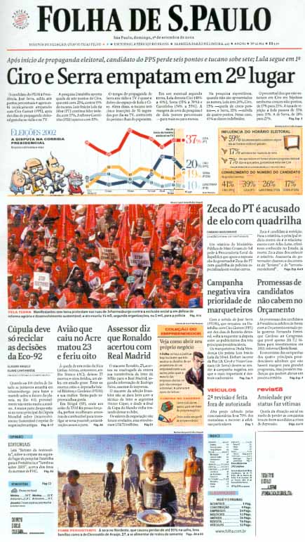 Capa Folha de S.Paulo - Edição São Paulo