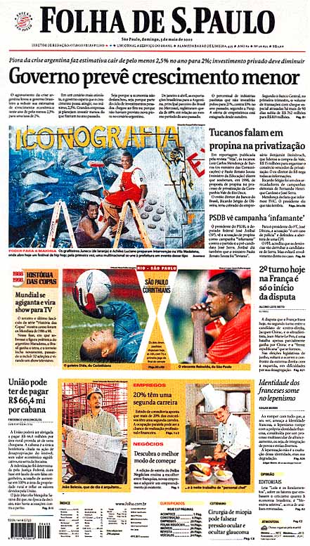 Capa Folha de S.Paulo - Edição São Paulo