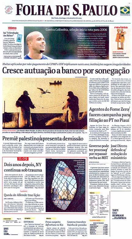 Capa Folha de S.Paulo - Edição São Paulo