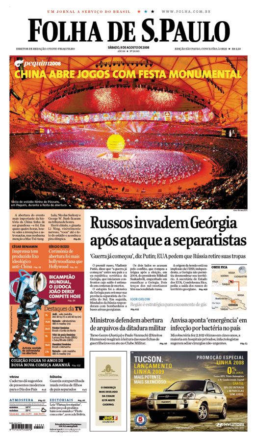 Capa Folha de S.Paulo - Edição São Paulo