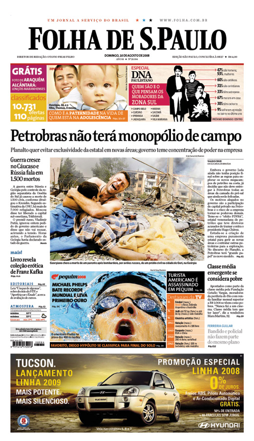 Capa Folha de S.Paulo - Edição São Paulo