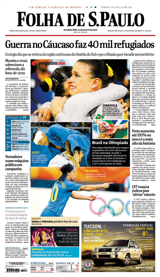 Capa Folha de S.Paulo - Edição São Paulo