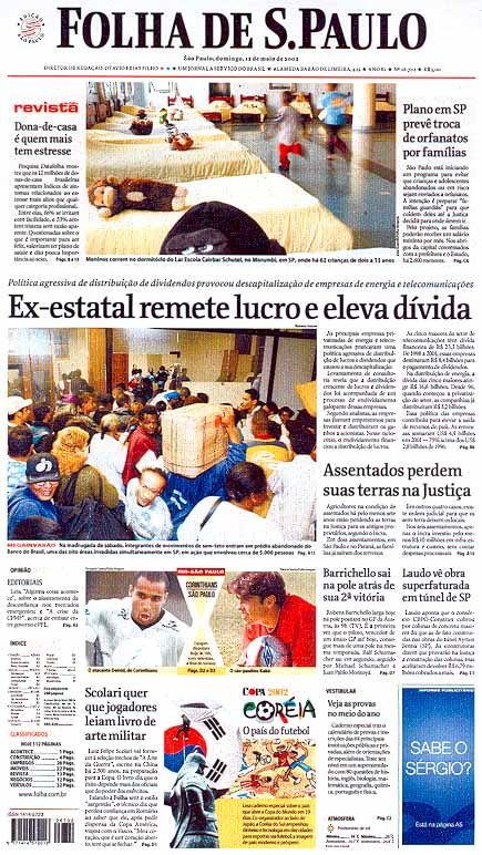 Capa Folha de S.Paulo - Edição São Paulo