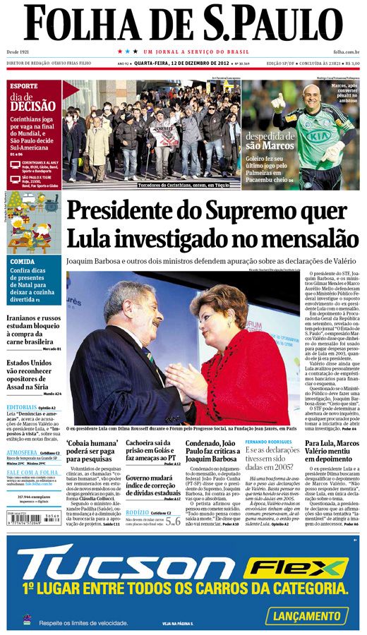 Capa Folha de S.Paulo - Edição São Paulo