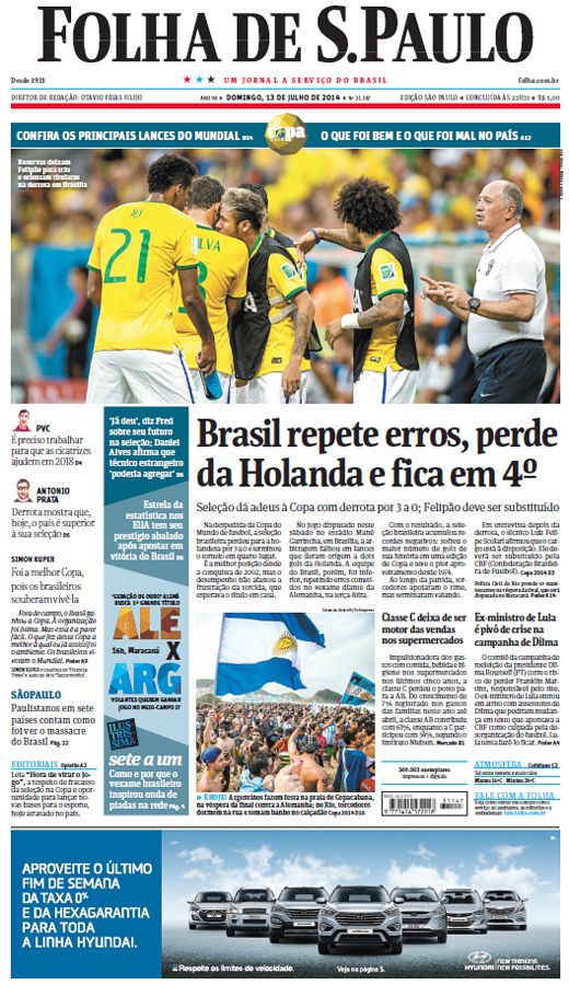 Capa Folha de S.Paulo - Edição São Paulo