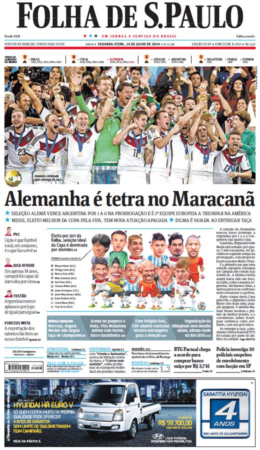 Capa Folha de S.Paulo - Edição São Paulo